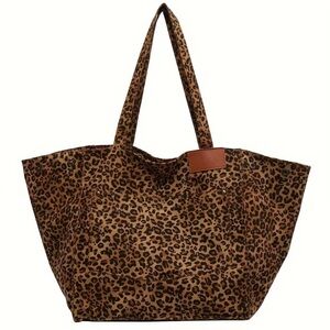 Women’s Leopard Print Tote Bag Spacious and Stylish NWT